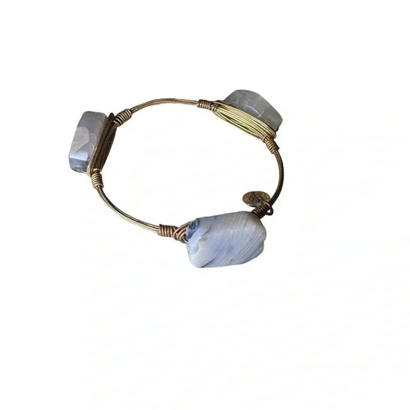 Bourbon and Bowties Wire Wrapped Crystal Stone Bangle Bracelets - Picture 7 of 7